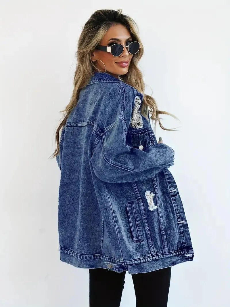 Waterdichte & Gevoerde Oversized Dames Jeansjack – Talia