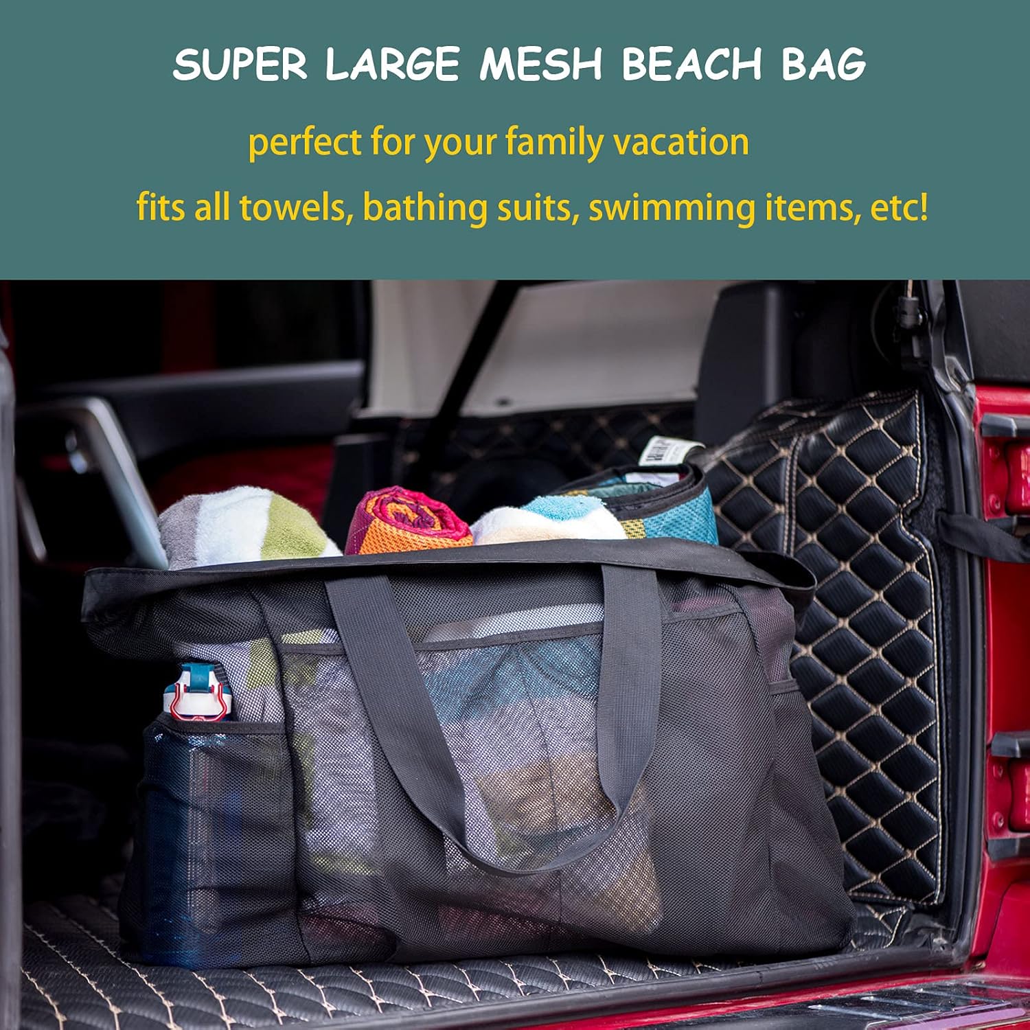 Extra Grote Mesh Strandtas met Rits – Zandvrije Draagtas (1 Kopen, 1 GRATIS)