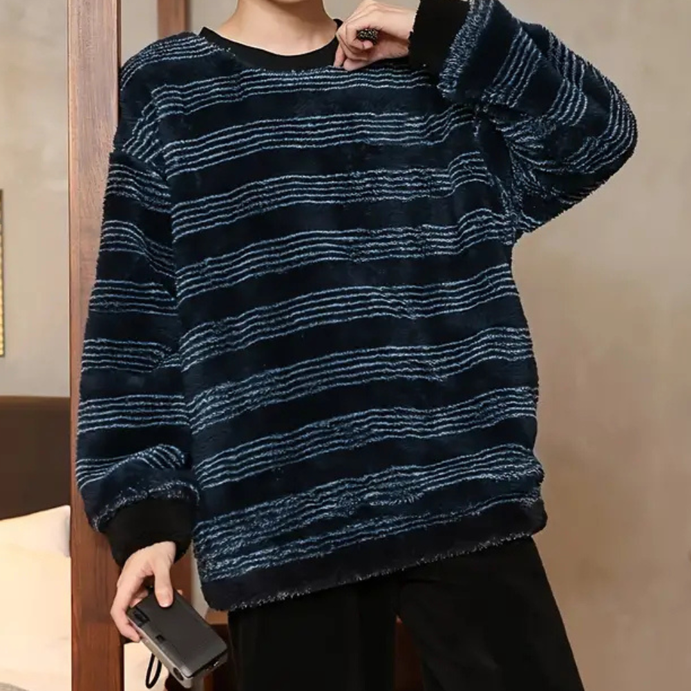 Gestreepte Heren Sweater met Comfortabele Pasvorm - Dorian