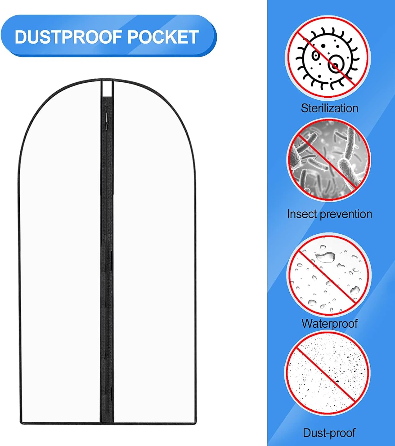Extra Lange Kledingtas voor Jurken & Gewaden- 180 cm Beschermhoes met Handvatten (1 Kopen, 1 Gratis)
