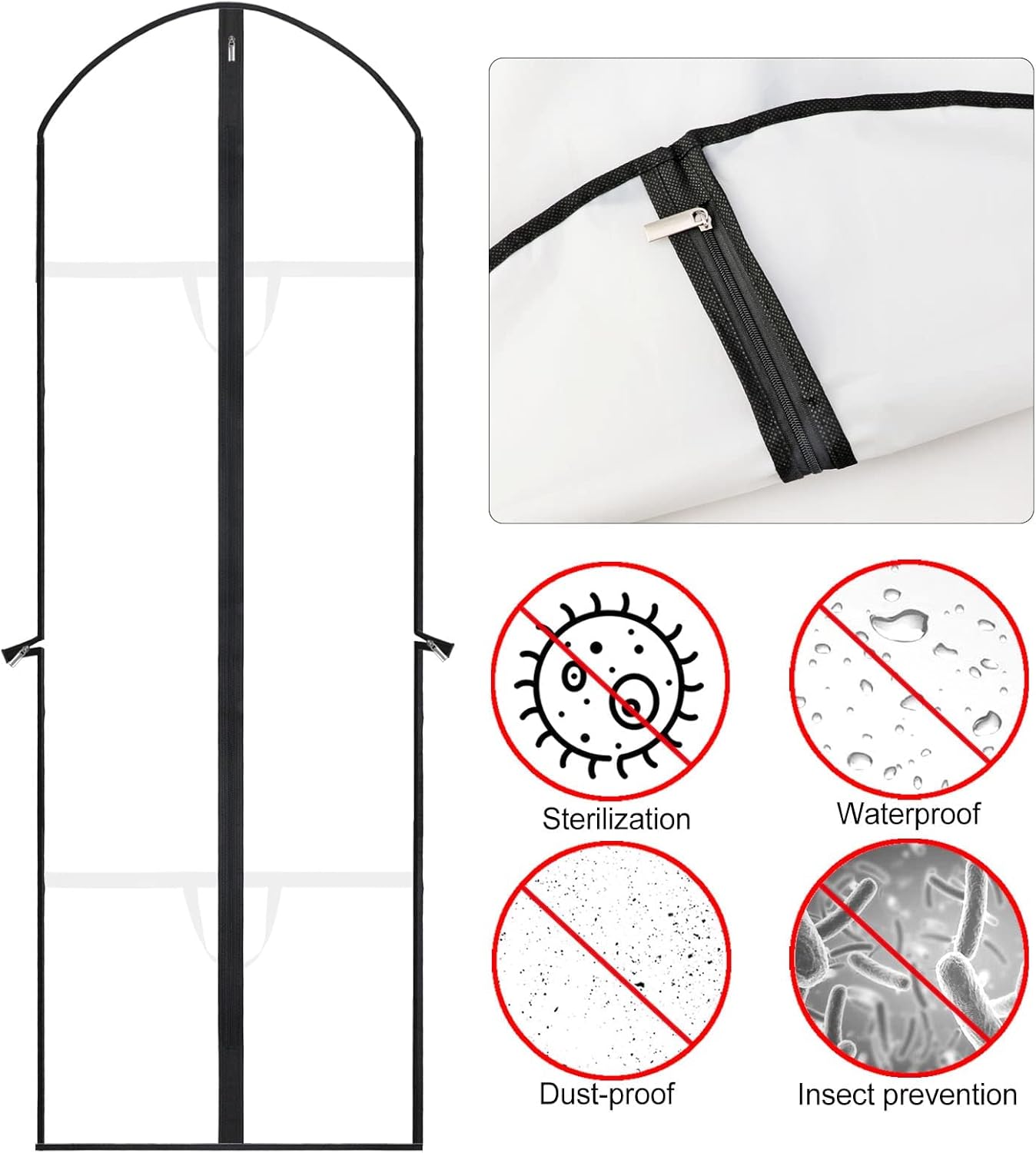 Extra Lange Kledingtas voor Jurken & Gewaden- 180 cm Beschermhoes met Handvatten (1 Kopen, 1 Gratis)