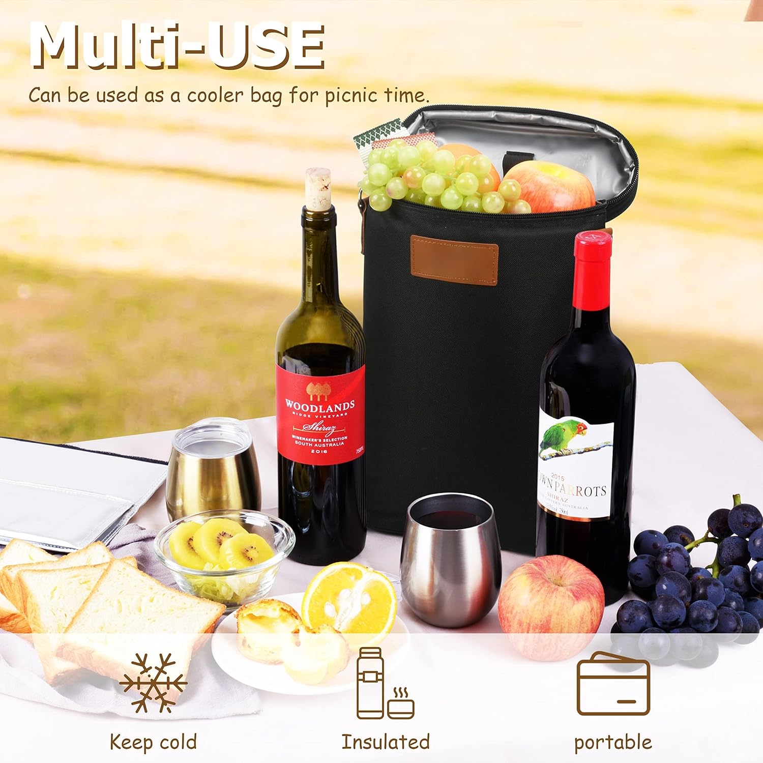 Geïsoleerde Dubbele Wijnflesdrager – 1 Kopen, 1 GRATIS – ChillMate