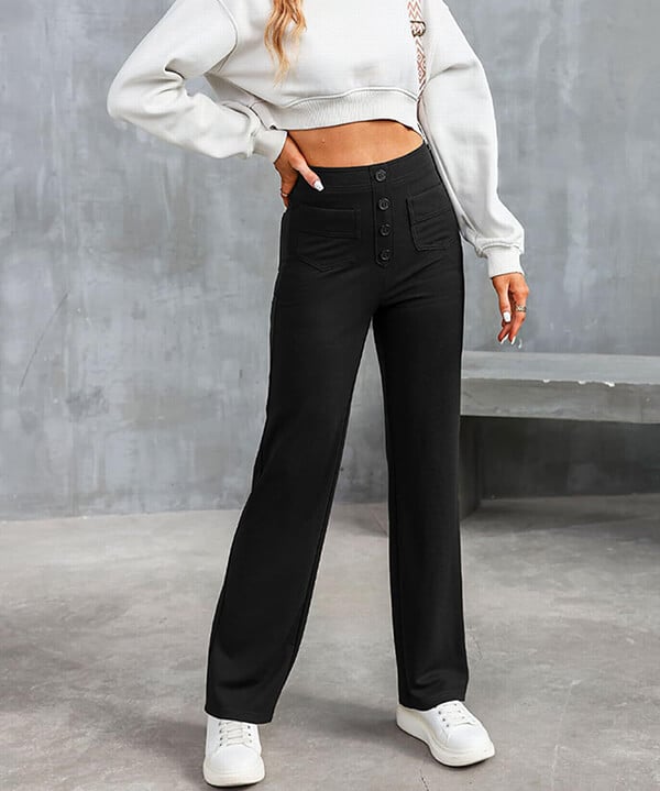 Elastische Hoge Taille Dames Broek - Isabeau