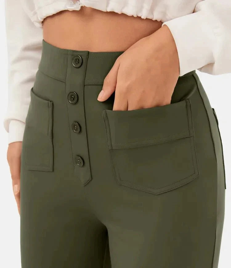 Elastische Hoge Taille Dames Broek - Isabeau