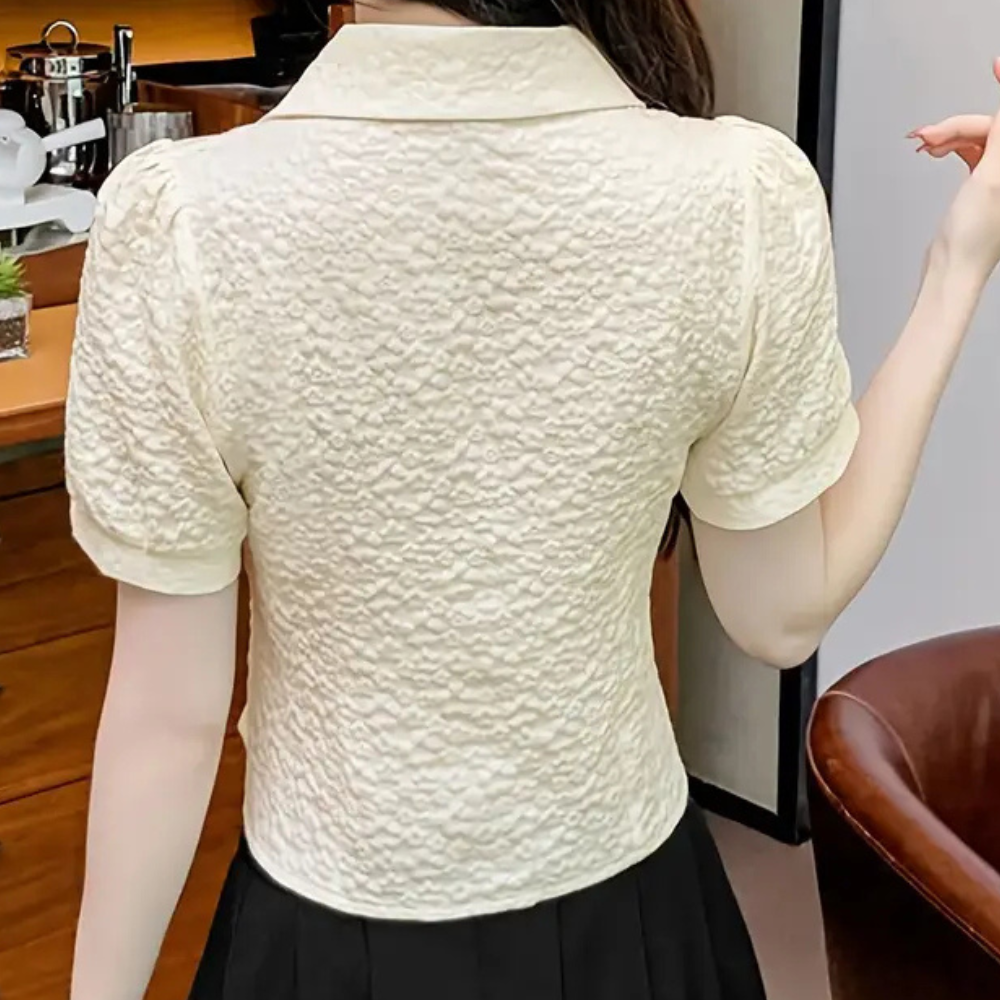 Klassiek Beige Zomer T-shirt voor Dames - Lina