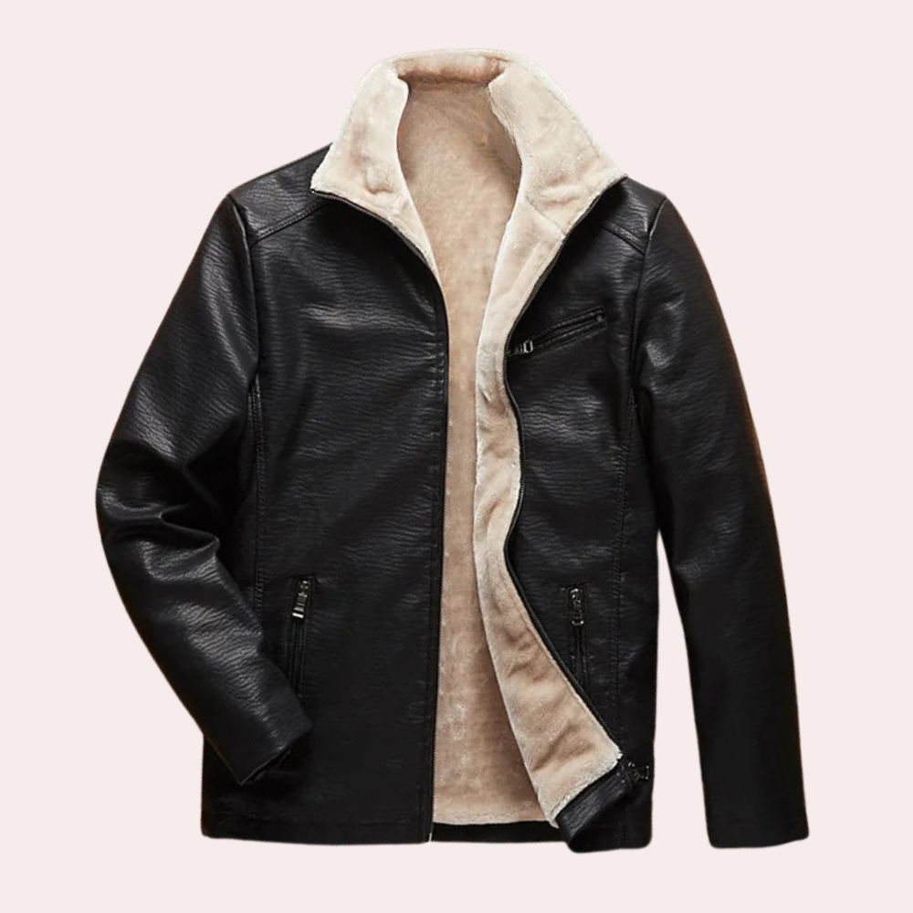 Klassieke Zwarte Leren Herenjas met Tijdloos Design - Luca