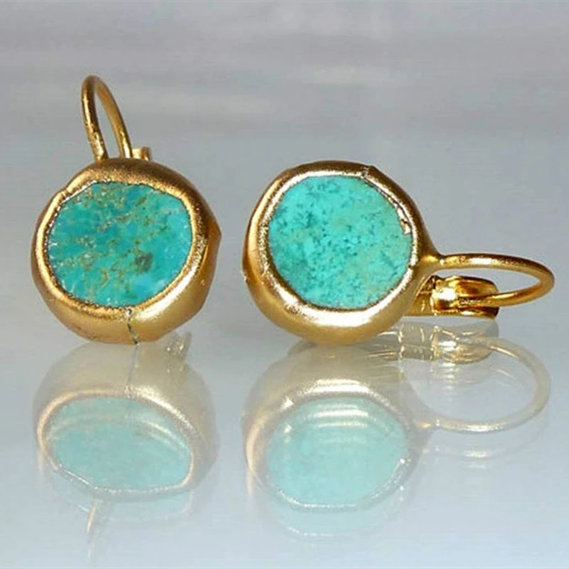 Gouden Oorbellen met Turkoois Accenten - Amaranta