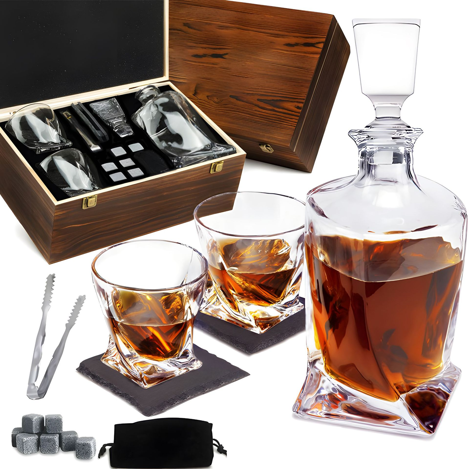 Luxe Kristallen Whiskey Karaaf en Glazenset - WhiskeyWave