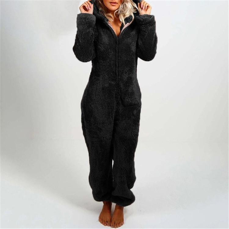 Winter Pluche Jumpsuit | Gevoerde Lange Mouw Pyjama