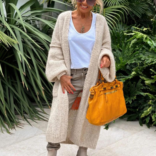 Trendy Lange Gebreide Cardigan - Sofia