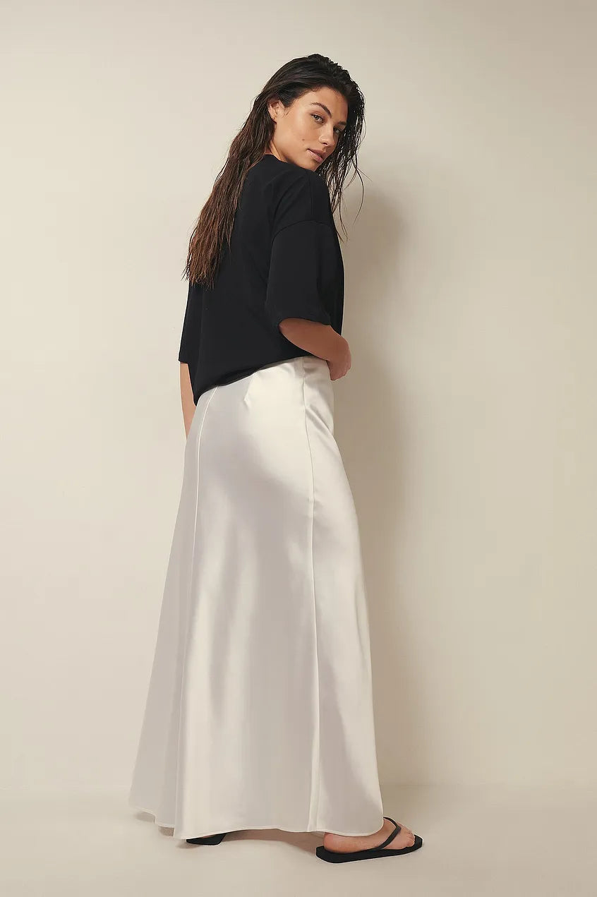 Hoge Taille Satijnen Rok – Leona