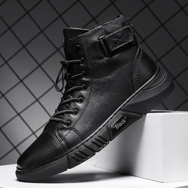 Zwarte Handgemaakte Leren Laarzen - NoirCraft