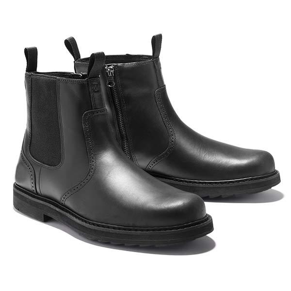 Heren Chelsea Boots klassiek van kunstleer met elastische inzet – Neron