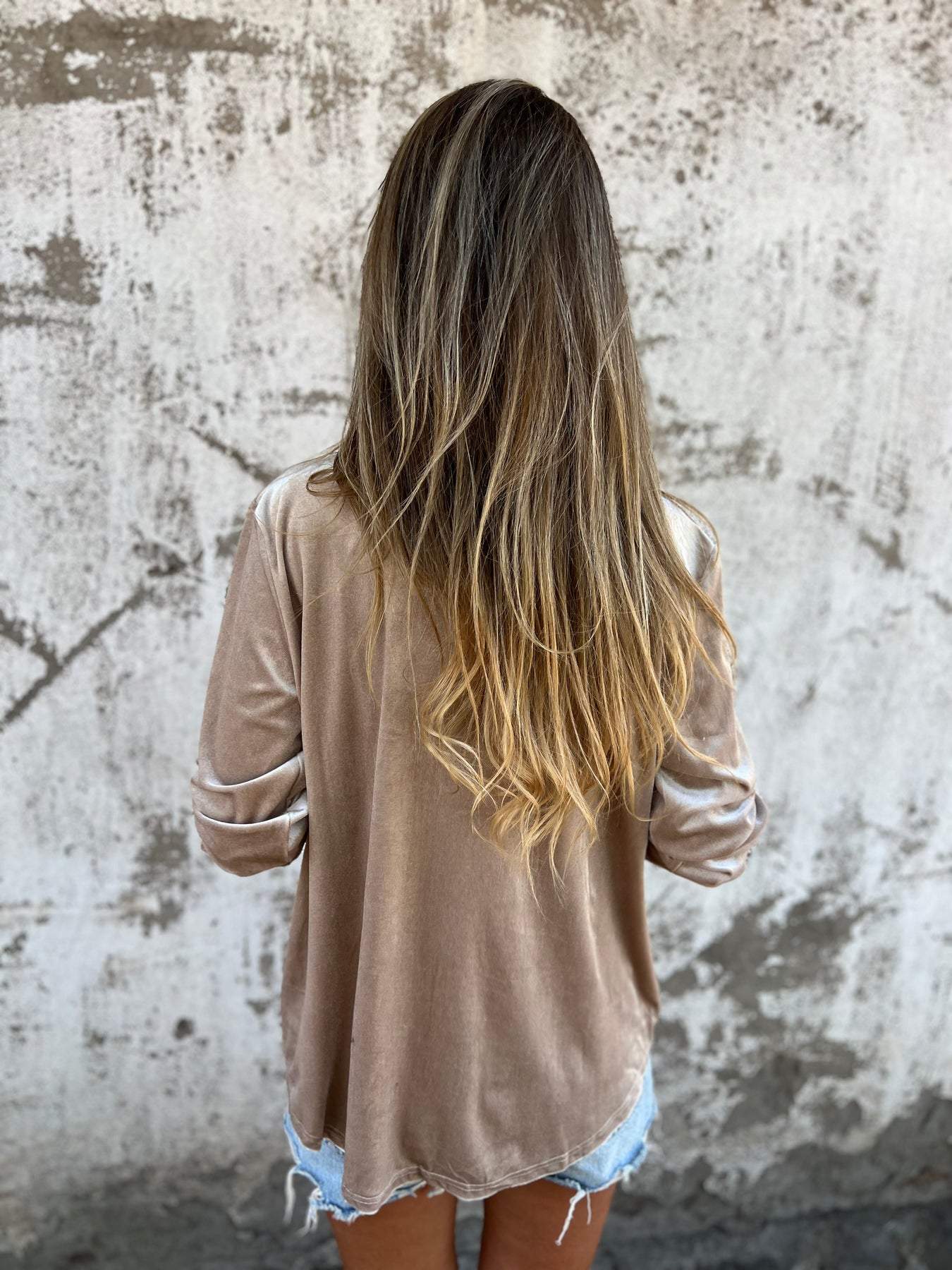 Trendy Fluwelen Blouse met Lange Mouwen - Clara