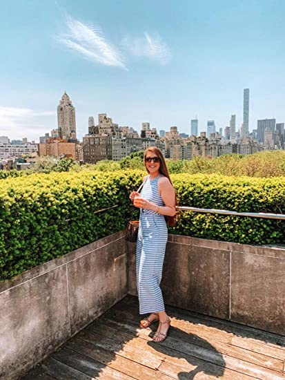 Gestreepte zomer jumpsuit voor dames met een wijde pijp en V-hals - Alina