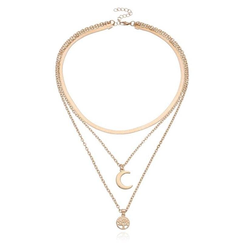Levensboom & Halve Maan Multilayer Ketting - Selestina
