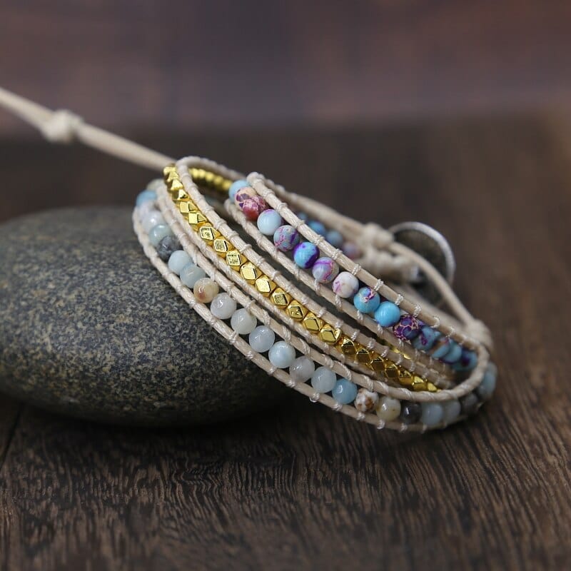 Essentiële Jaspis Wikkelarmband - Amarilis