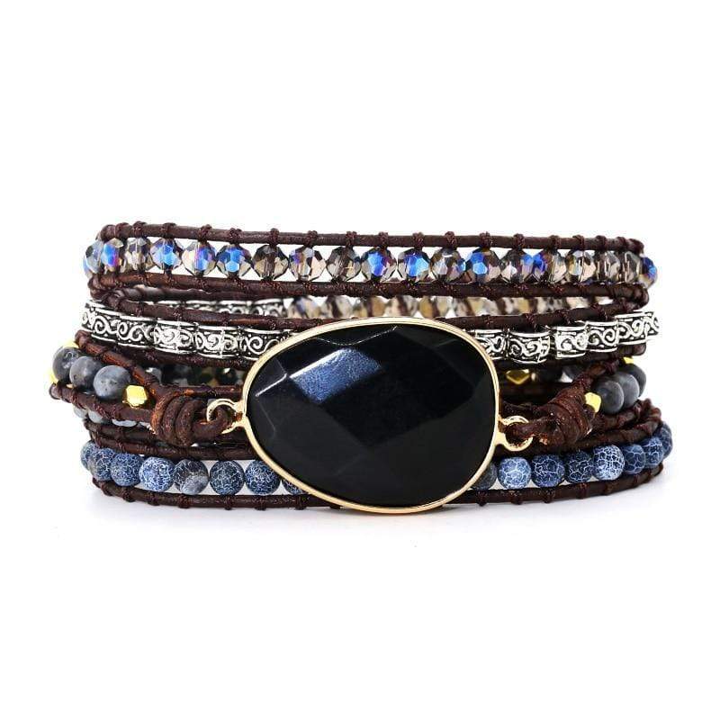 Krachtige Onyx Wikkelarmband - Isadora