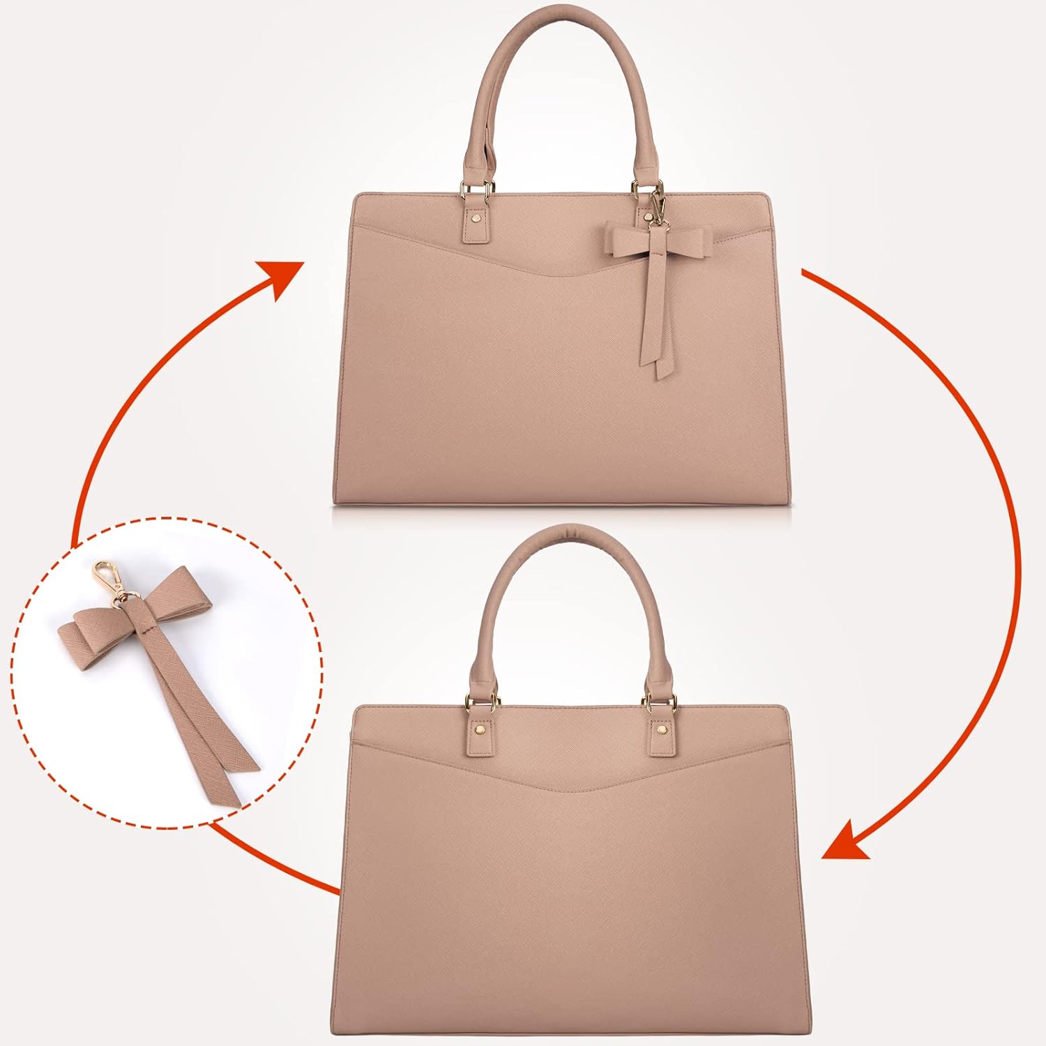 Waterdichte PU Leren Laptoptas met Multi-Pocket Ontwerp voor Dames