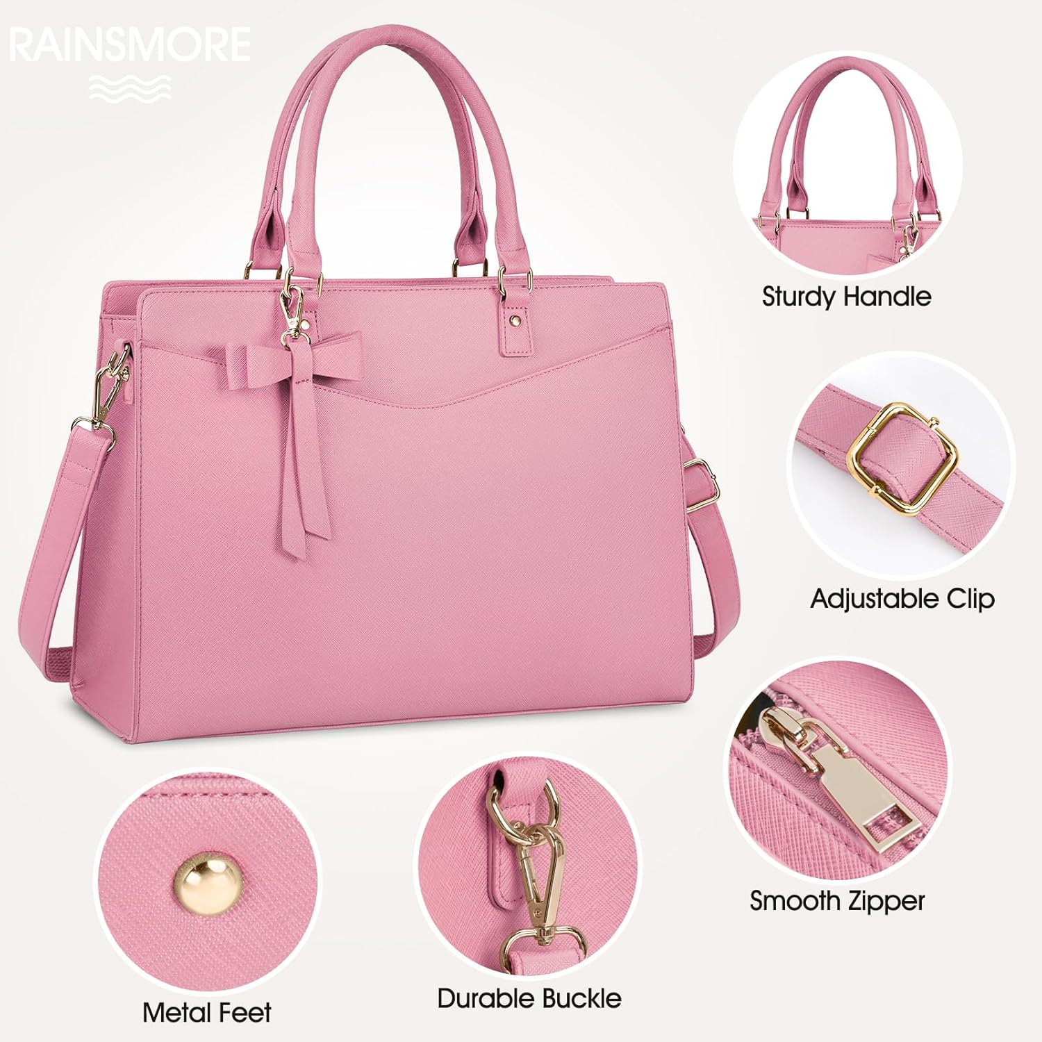 Waterdichte PU Leren Laptoptas met Multi-Pocket Ontwerp voor Dames