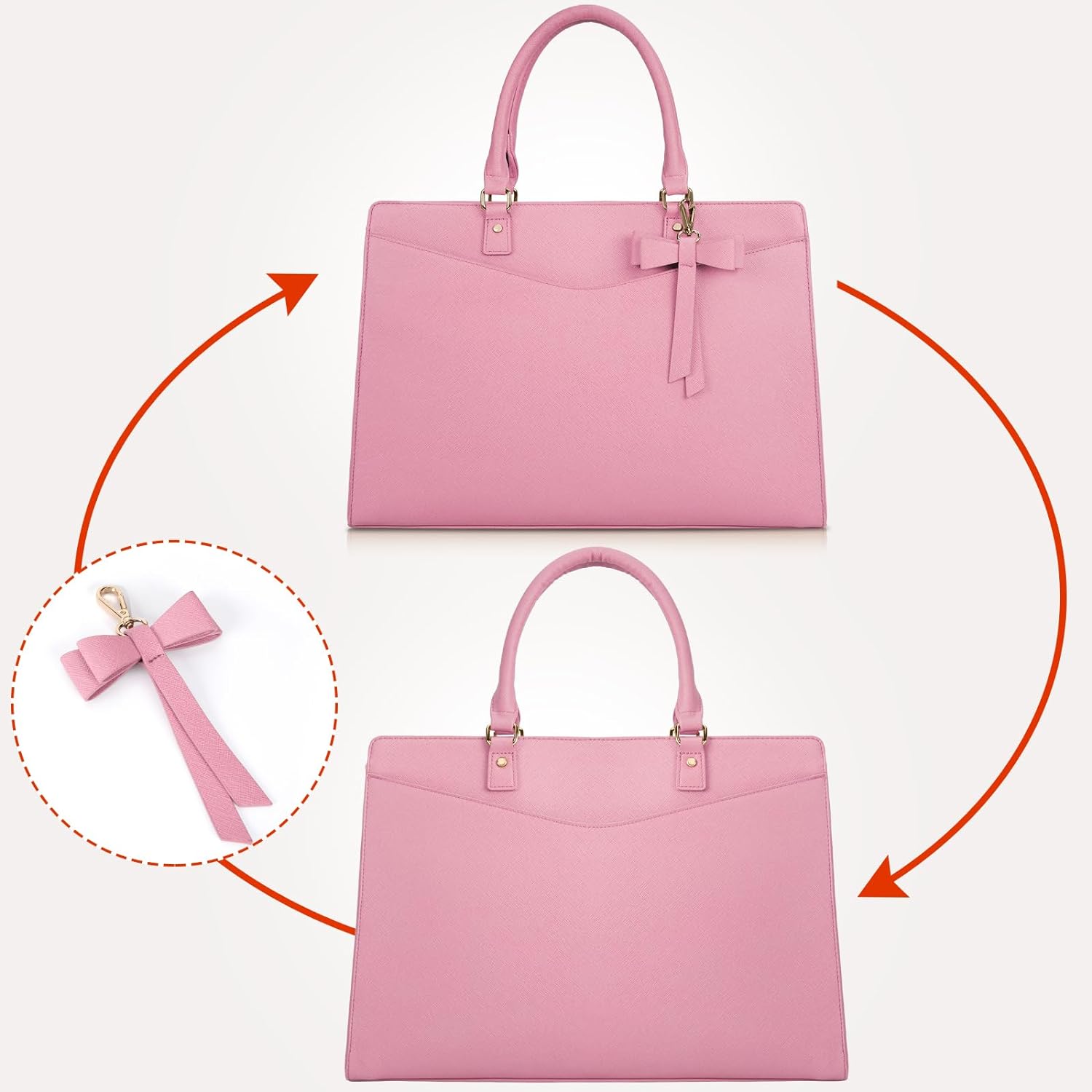 Waterdichte PU Leren Laptoptas met Multi-Pocket Ontwerp voor Dames