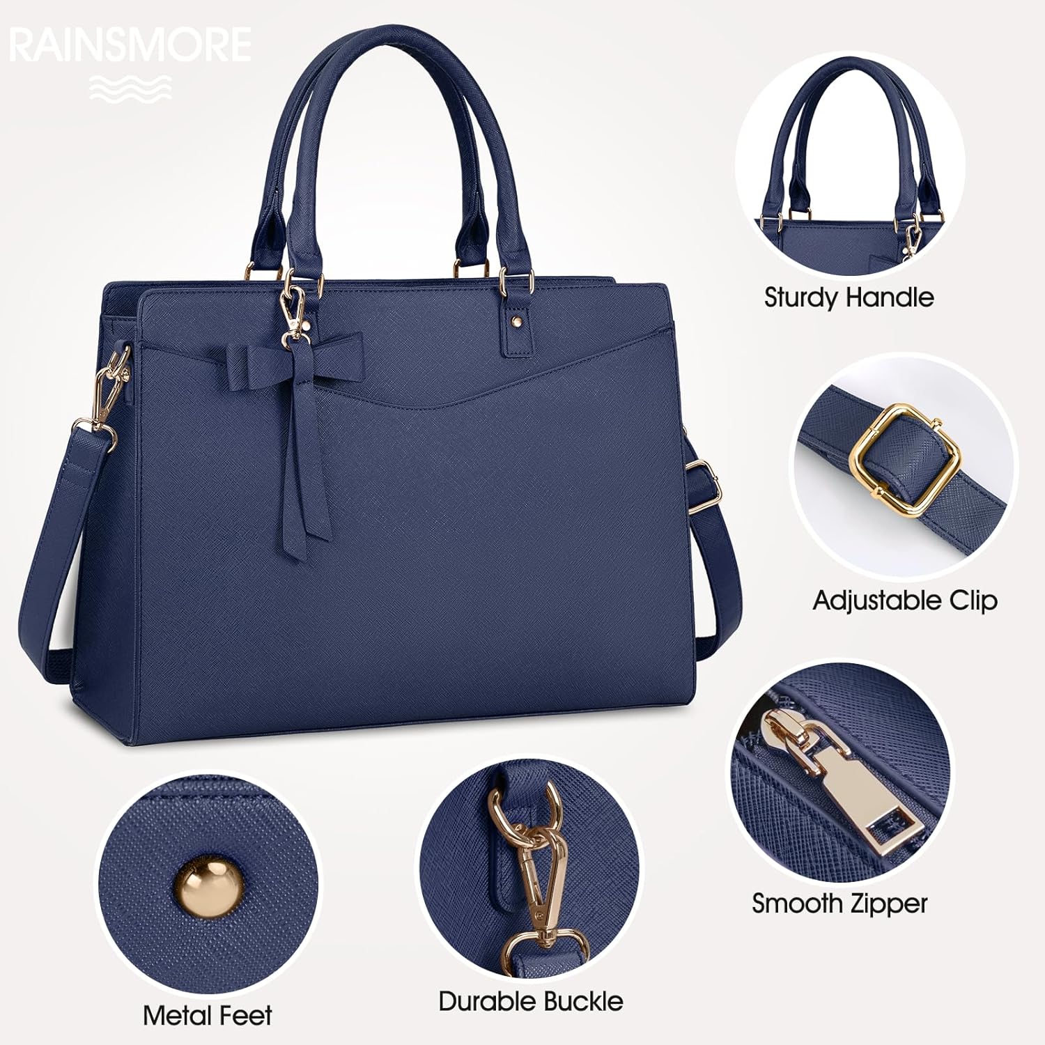 Waterdichte PU Leren Laptoptas met Multi-Pocket Ontwerp voor Dames