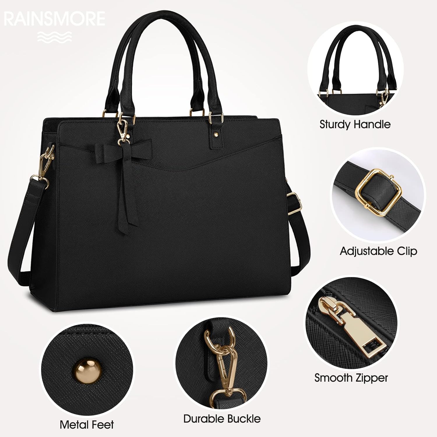 Waterdichte PU Leren Laptoptas met Multi-Pocket Ontwerp voor Dames