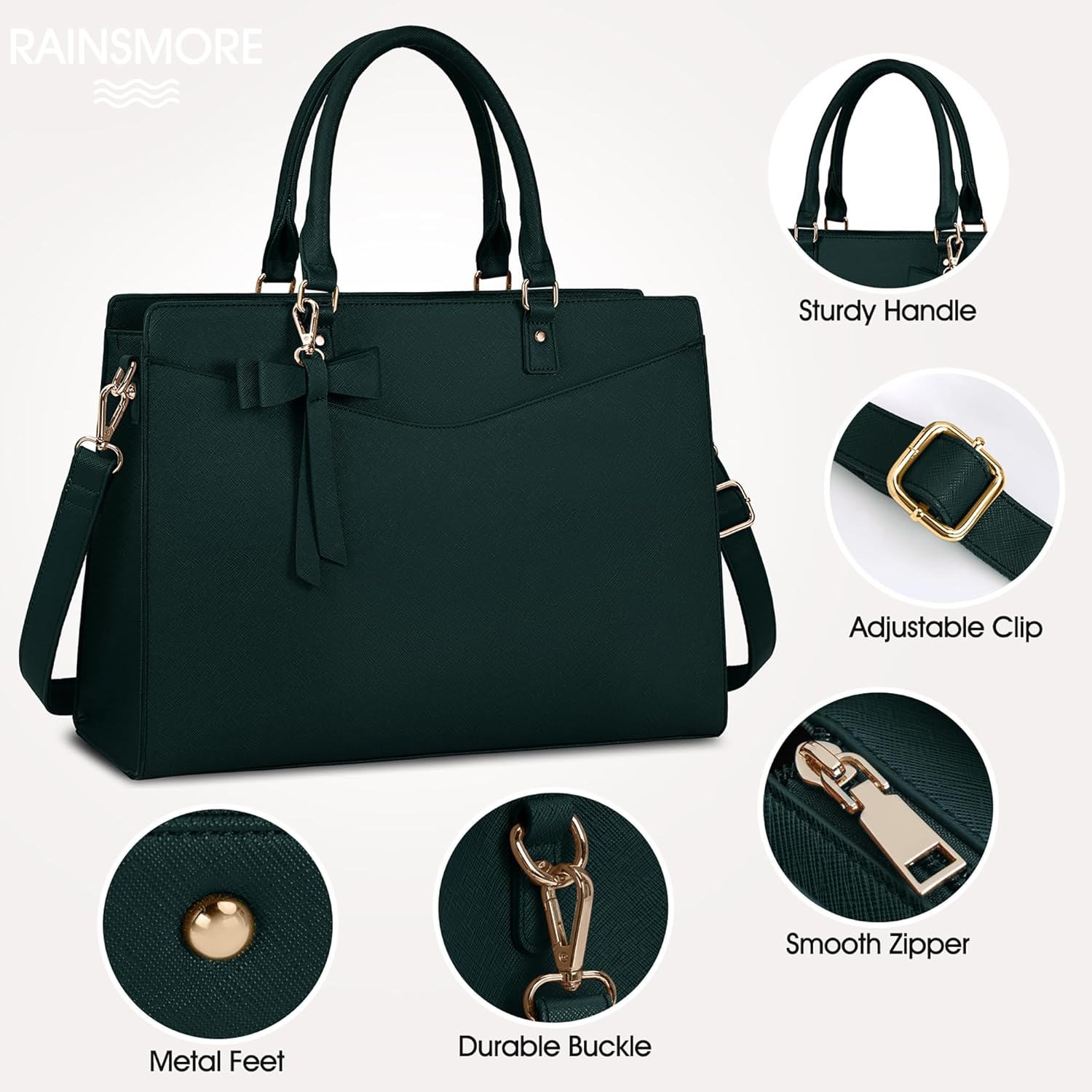 Waterdichte PU Leren Laptoptas met Multi-Pocket Ontwerp voor Dames