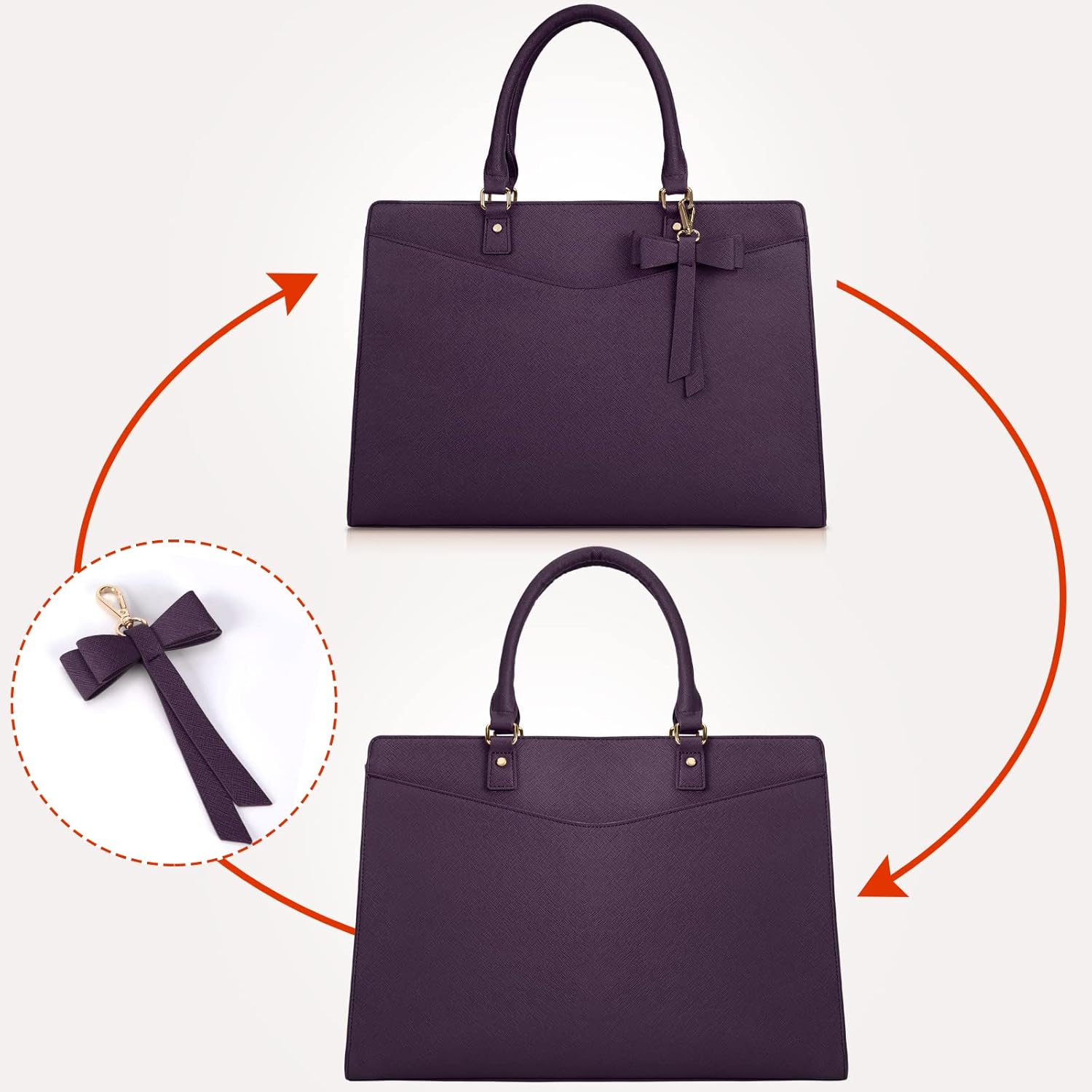 Waterdichte PU Leren Laptoptas met Multi-Pocket Ontwerp voor Dames