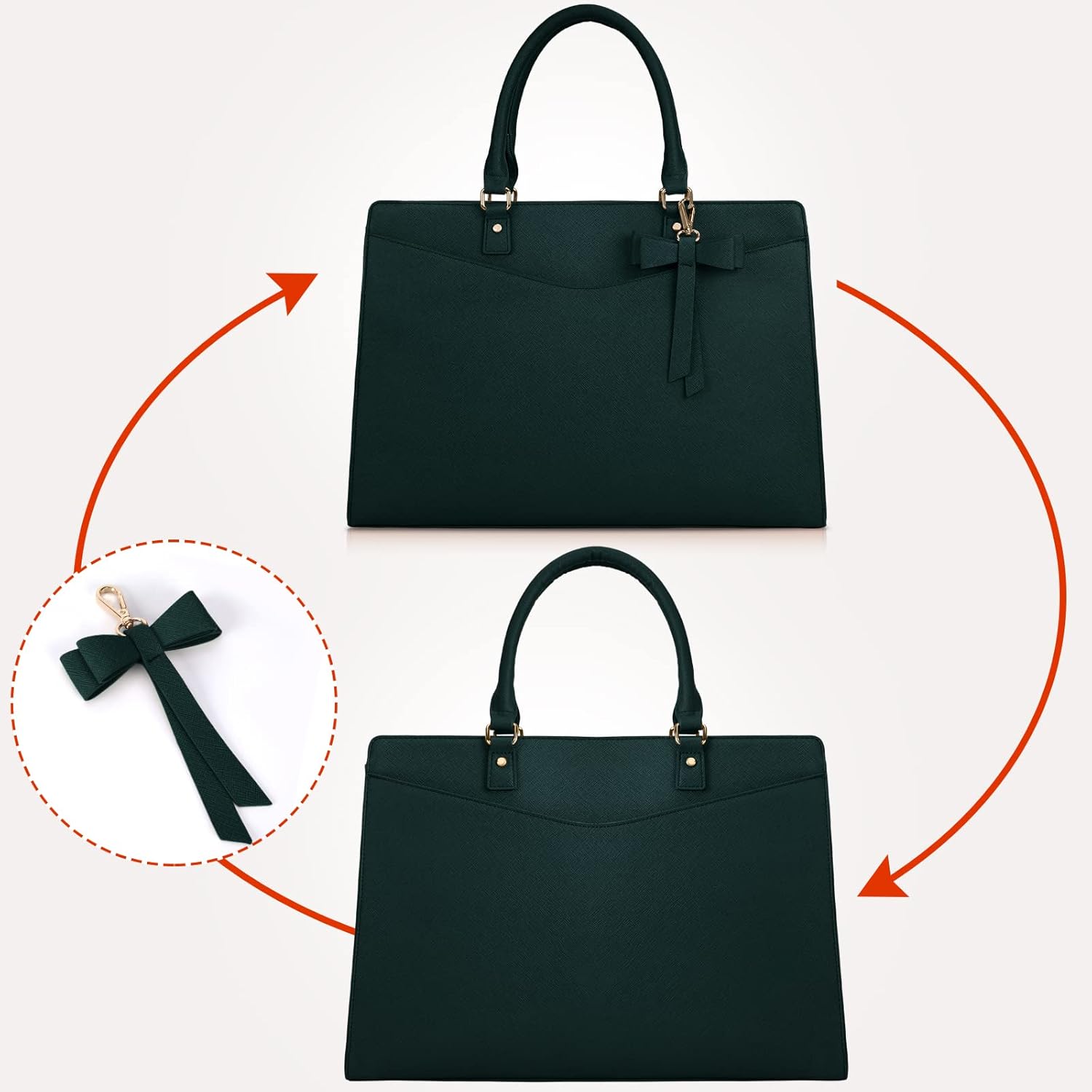 Waterdichte PU Leren Laptoptas met Multi-Pocket Ontwerp voor Dames