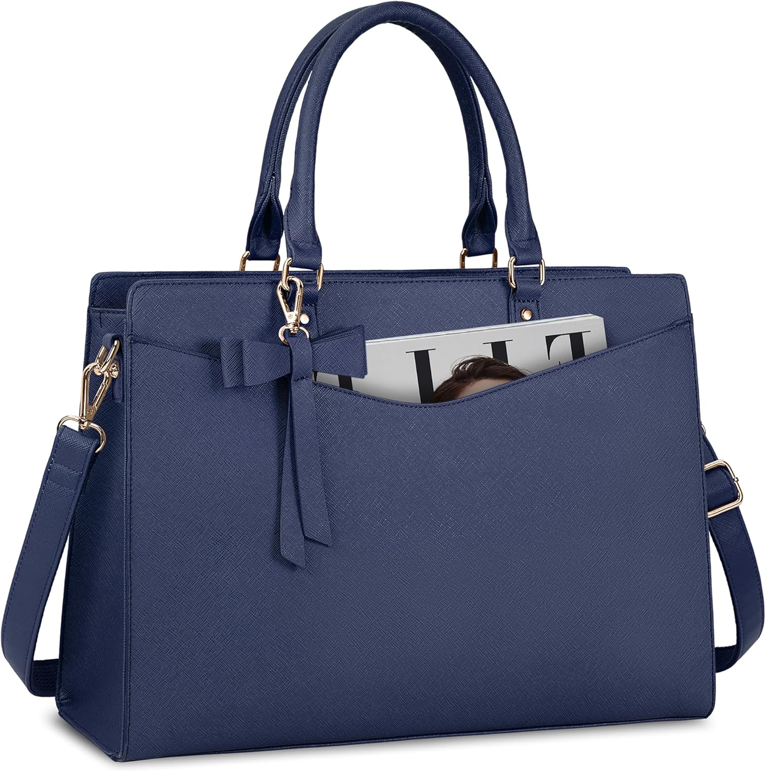 Waterdichte PU Leren Laptoptas met Multi-Pocket Ontwerp voor Dames