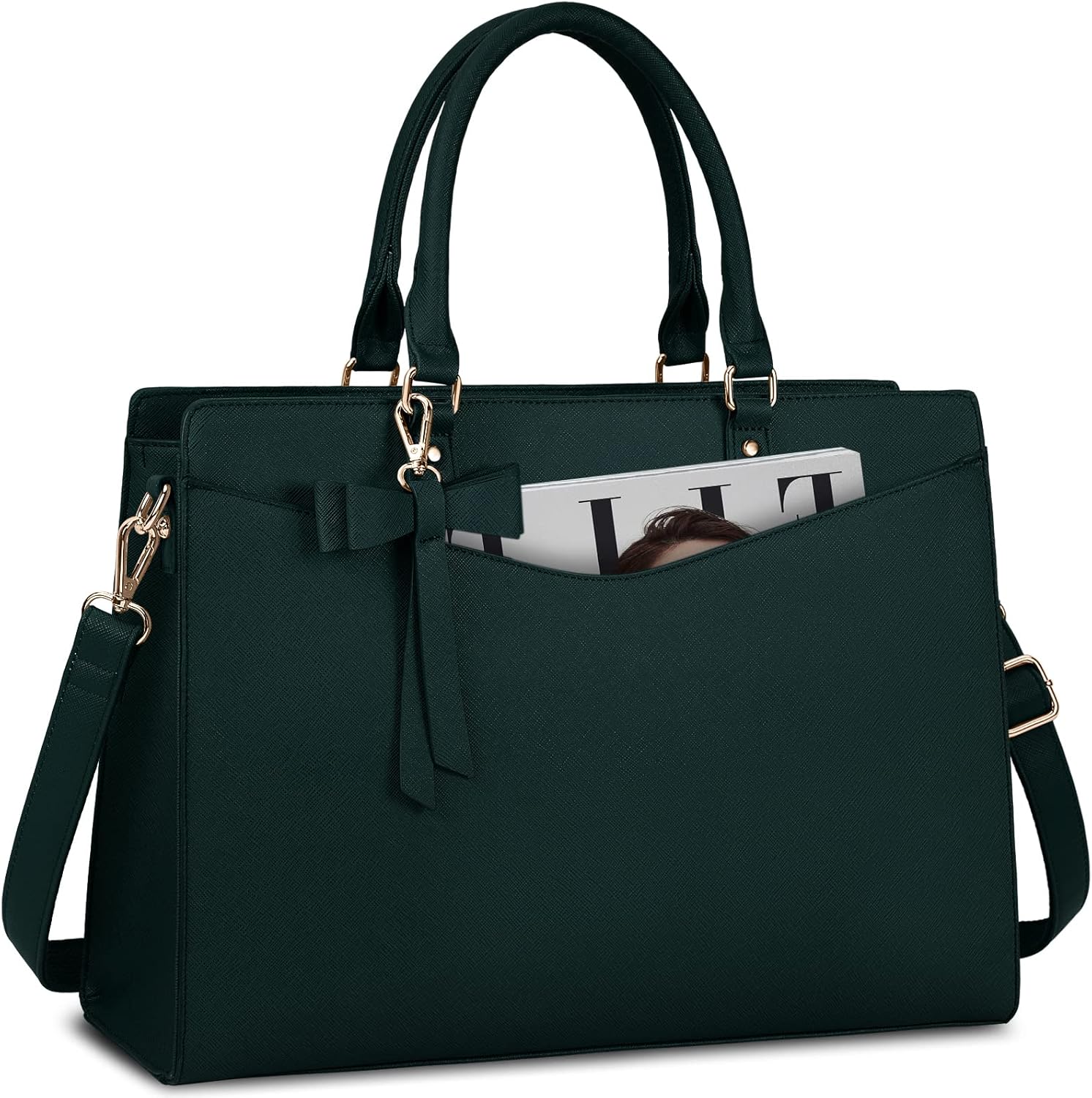 Waterdichte PU Leren Laptoptas met Multi-Pocket Ontwerp voor Dames