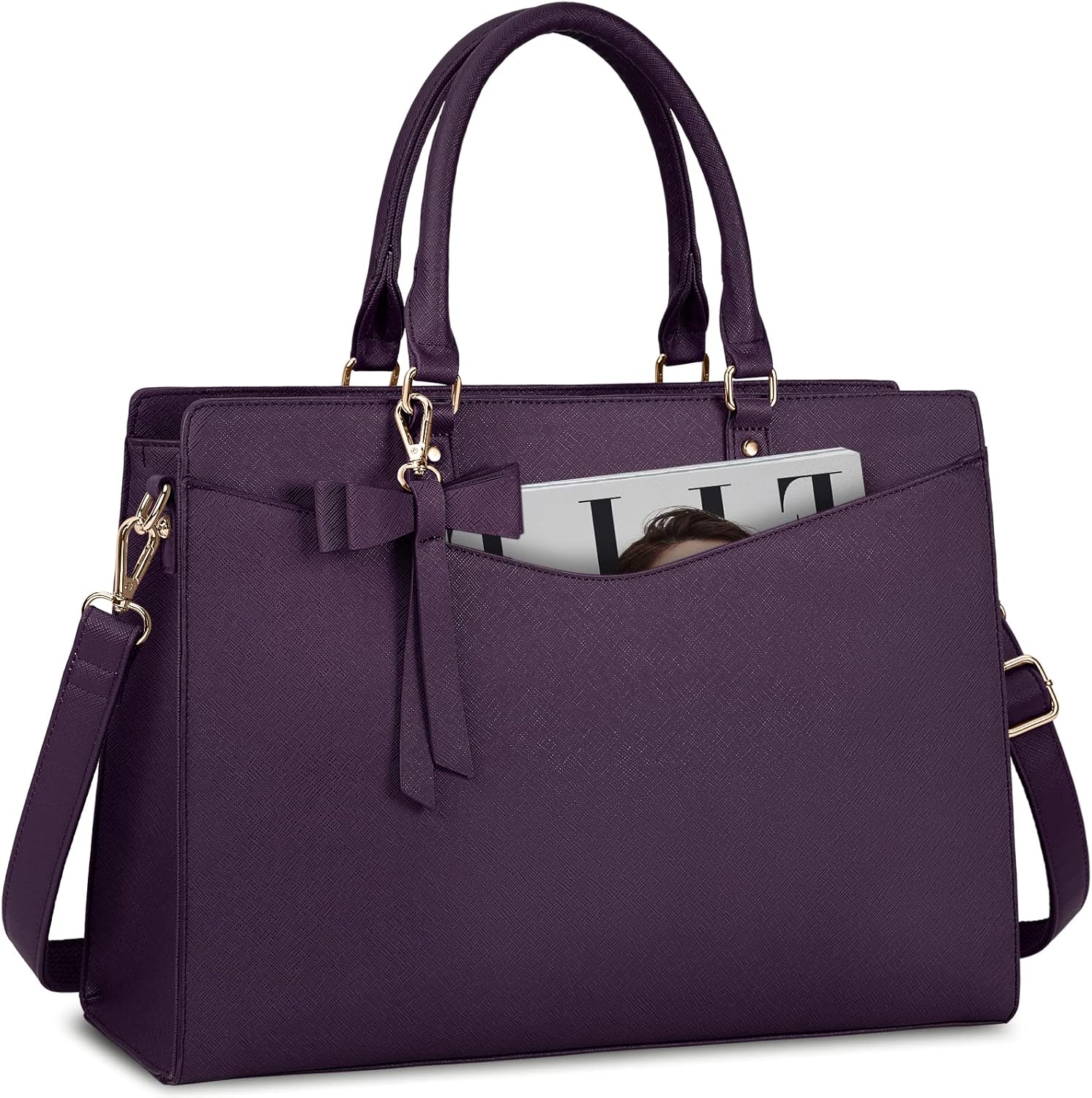 Waterdichte PU Leren Laptoptas met Multi-Pocket Ontwerp voor Dames