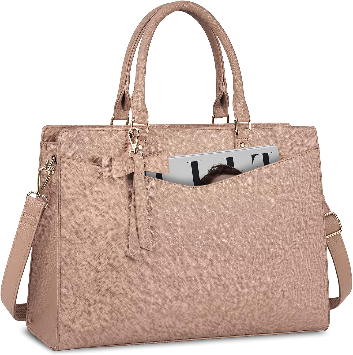 Waterdichte PU Leren Laptoptas met Multi-Pocket Ontwerp voor Dames