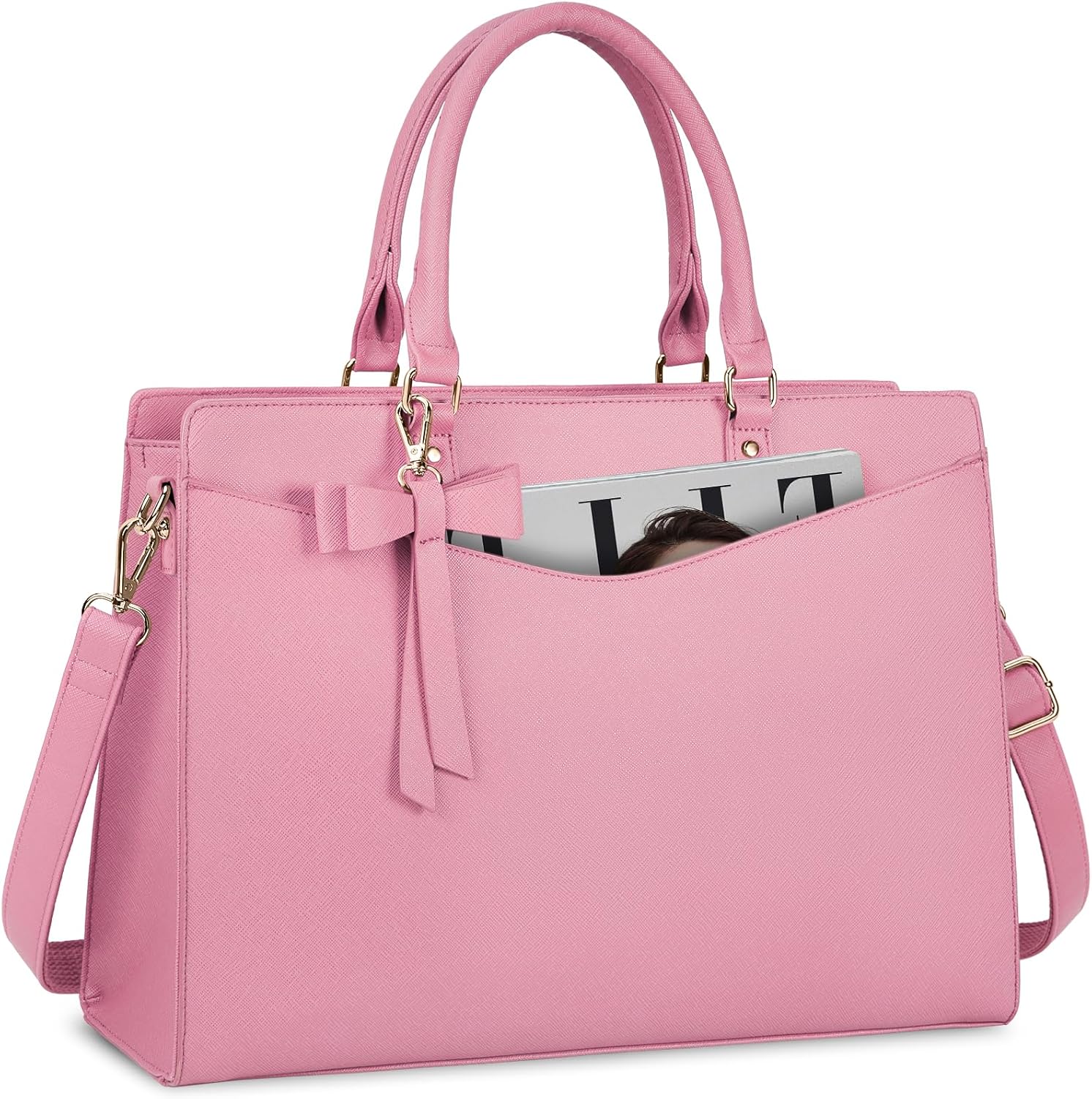 Waterdichte PU Leren Laptoptas met Multi-Pocket Ontwerp voor Dames