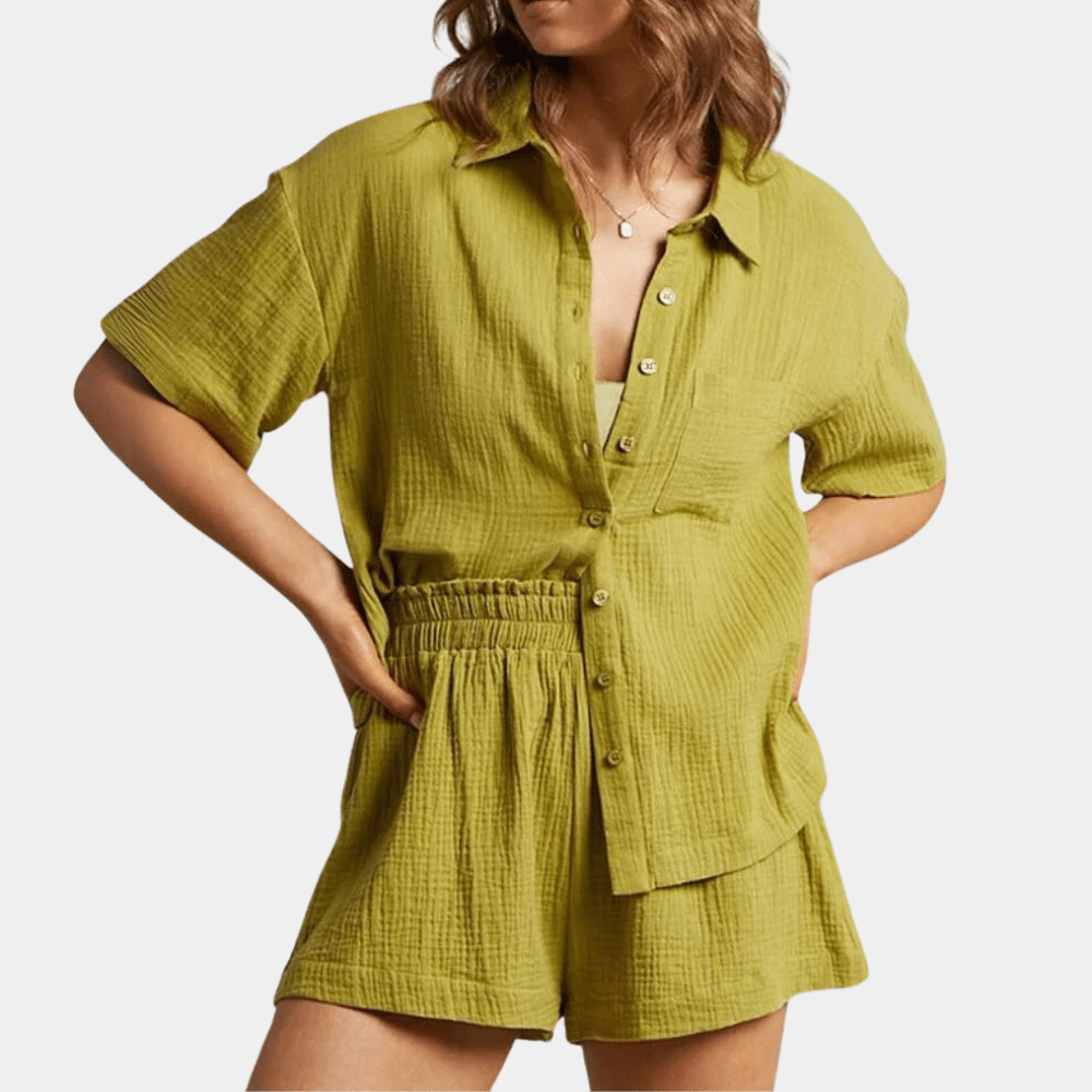 Tweedelig dames zomer set met shirt en short – Noemi