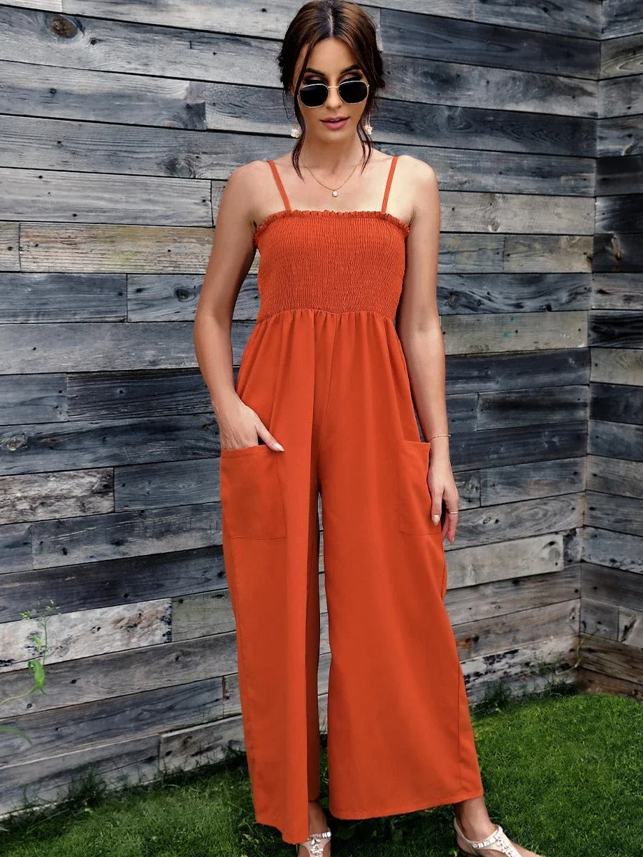 Zomerse dames jumpsuit met spaghettibandjes in vintage-stijl - RetroLuft