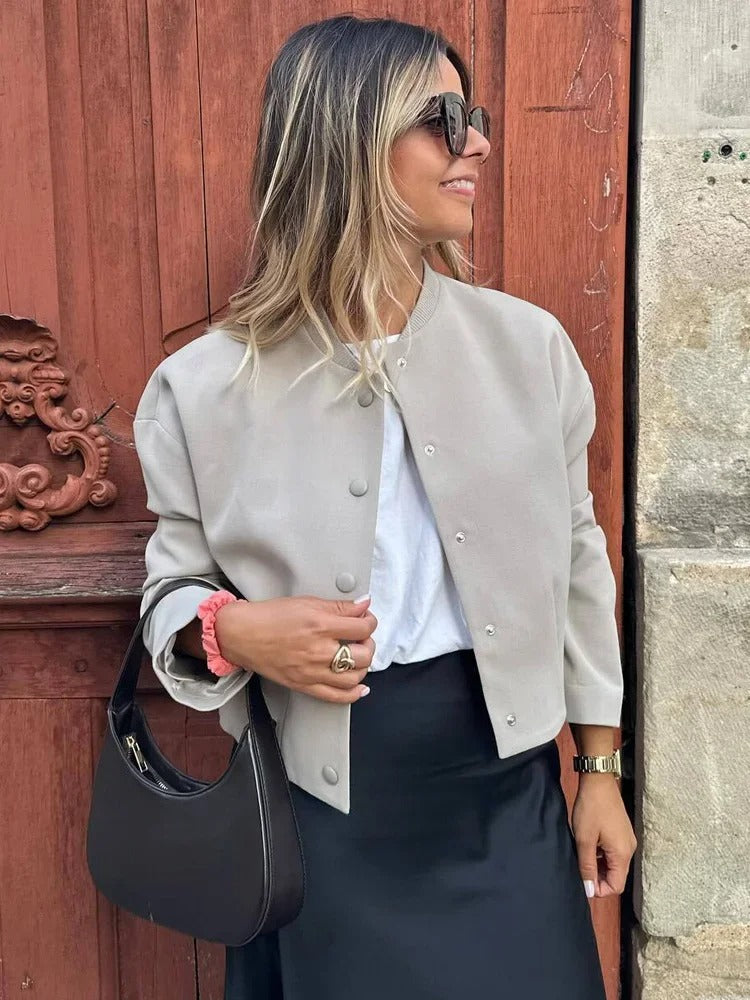 Lichte dames bomberjack voor de zomer – Casual chic met staande kraag