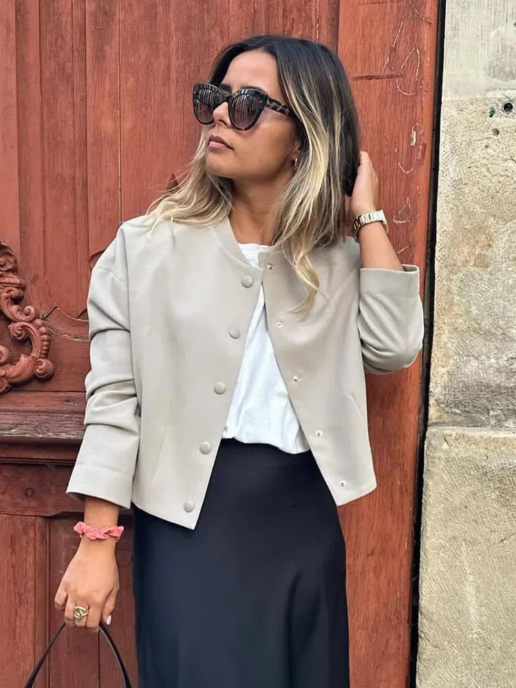 Lichte dames bomberjack voor de zomer – Casual chic met staande kraag