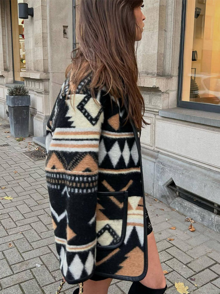 Dames Herfstjas met Print – Amaris