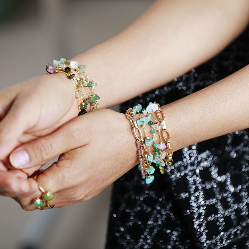 Gelaagde Armband Turkoois & Opaal – Isabelle