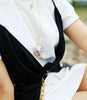 Minimalistische Amethist Ruwe Steen Ketting - Evelyne