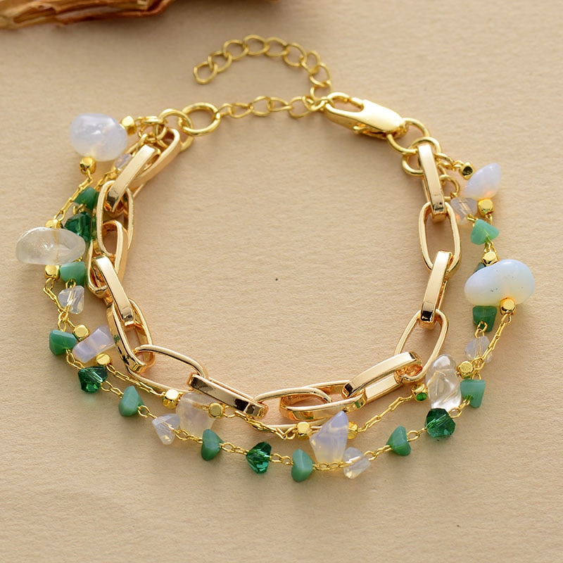 Gelaagde Armband Turkoois & Opaal – Isabelle
