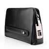 Leren Heren Anti-Diefstal Clutch met Vingerafdrukslot – Zwart