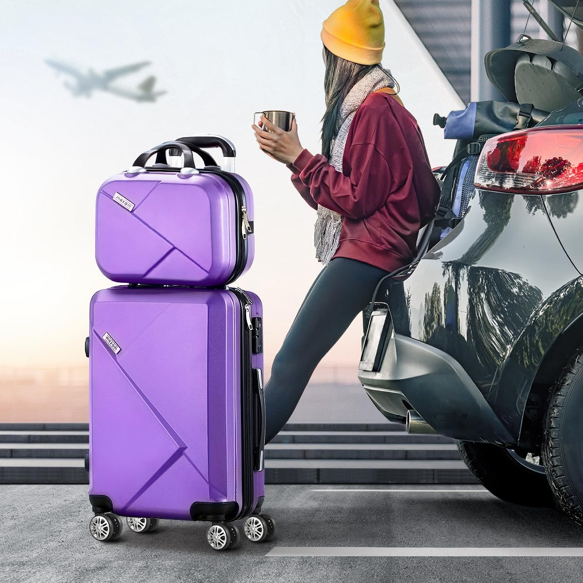3-delige Hard-Shell Spinner Kofferset met TSA-slot en Georganiseerde Binnenkant