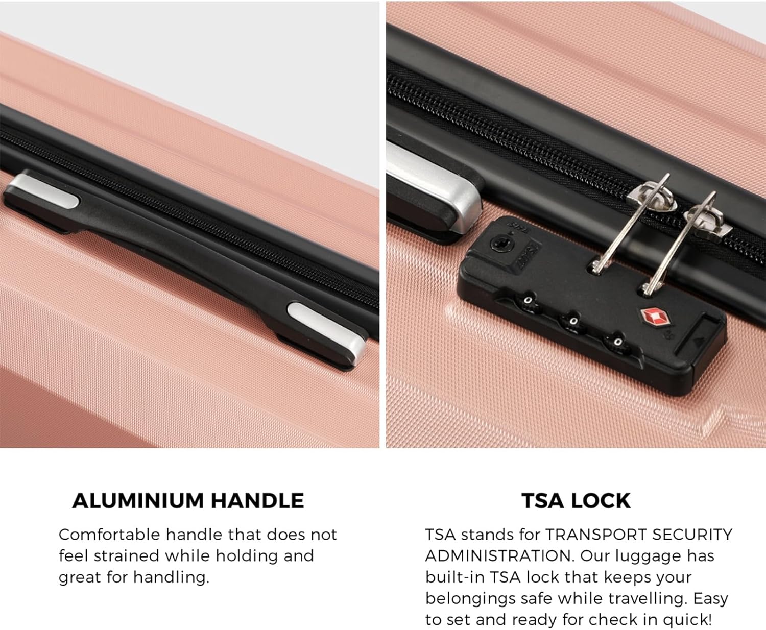 Compact 2-delige handbagageset met trolleytas en draaiwielen – JetTrek