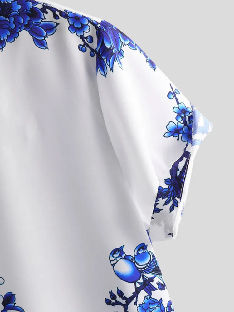 Bloemenpatroon Heren Zomeroverhemd met Korte Mouwen – Fabrizio