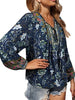 Vintage Boho zomerblouse met bloemenprint en lange mouwen – Sana