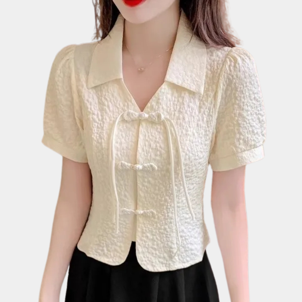 Klassiek Beige Zomer T-shirt voor Dames - Lina