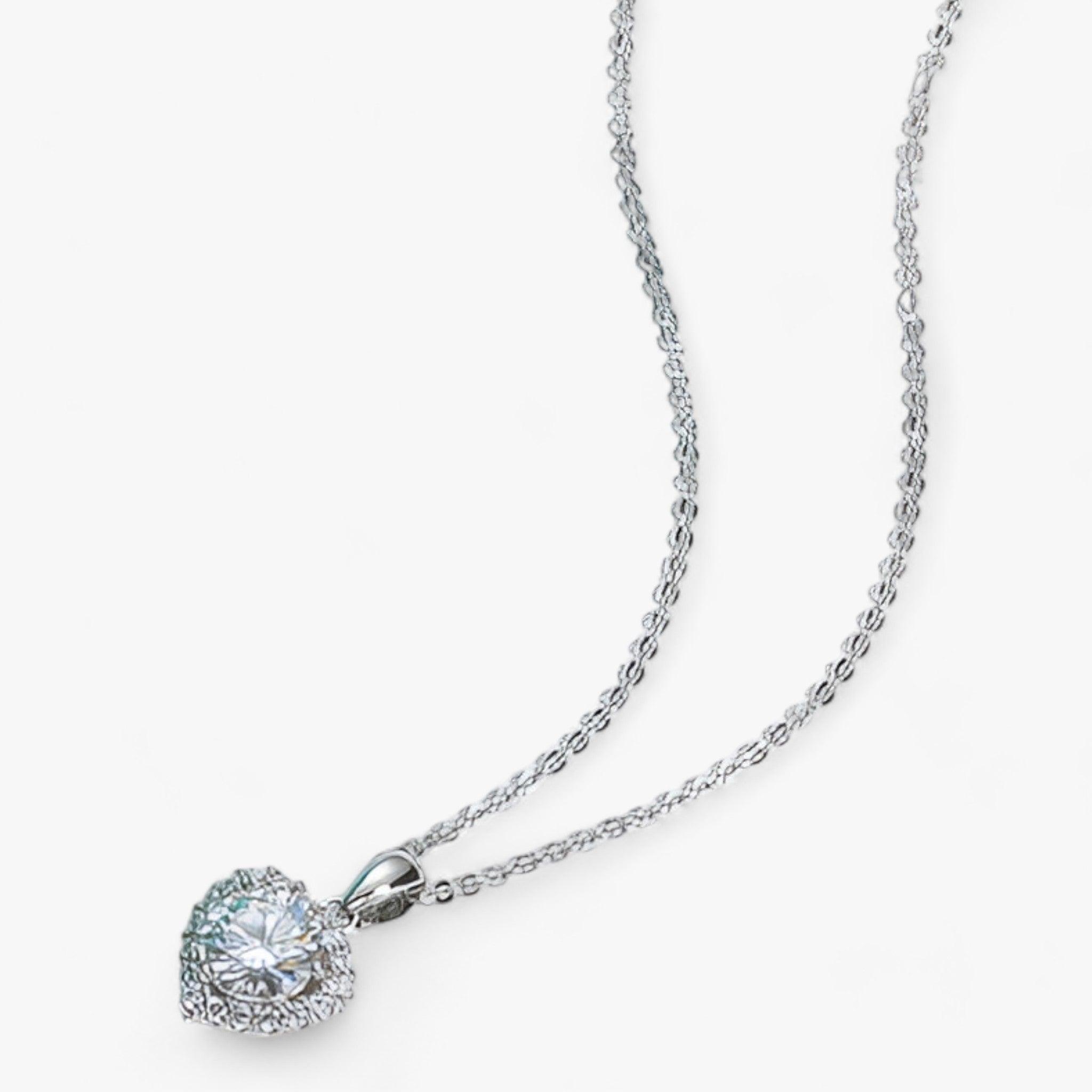 Moissanite Hart Hanger Ketting - Amouria